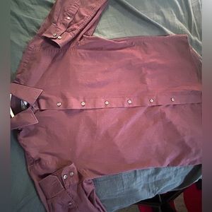 Van Heuson Medium Maroon Long Sleeve Button Up